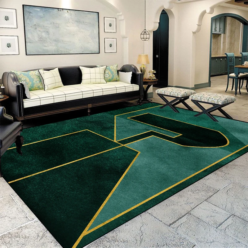 Dark Green Light Luxury Carpets for Living Room Modern Room Decoration Carpet Bedroom Large Area Rugs Soft Non-slip Floor Mats