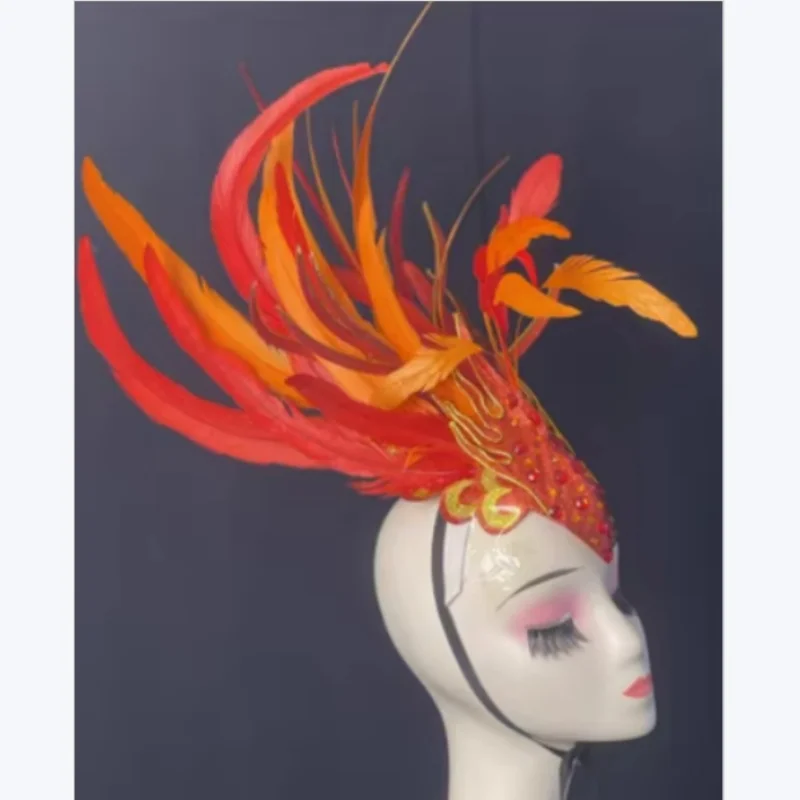 

Chinese Dance Phoenix Feather Headpiece, Classical Dance Competition, Modern Dance Headpiece