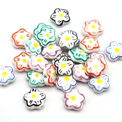 Hand-painted Flower Ceramic Beads For Jewelry Making DIY Necklace Earring Bracelet Colorful Ceramic Flower Jewelry Accessories