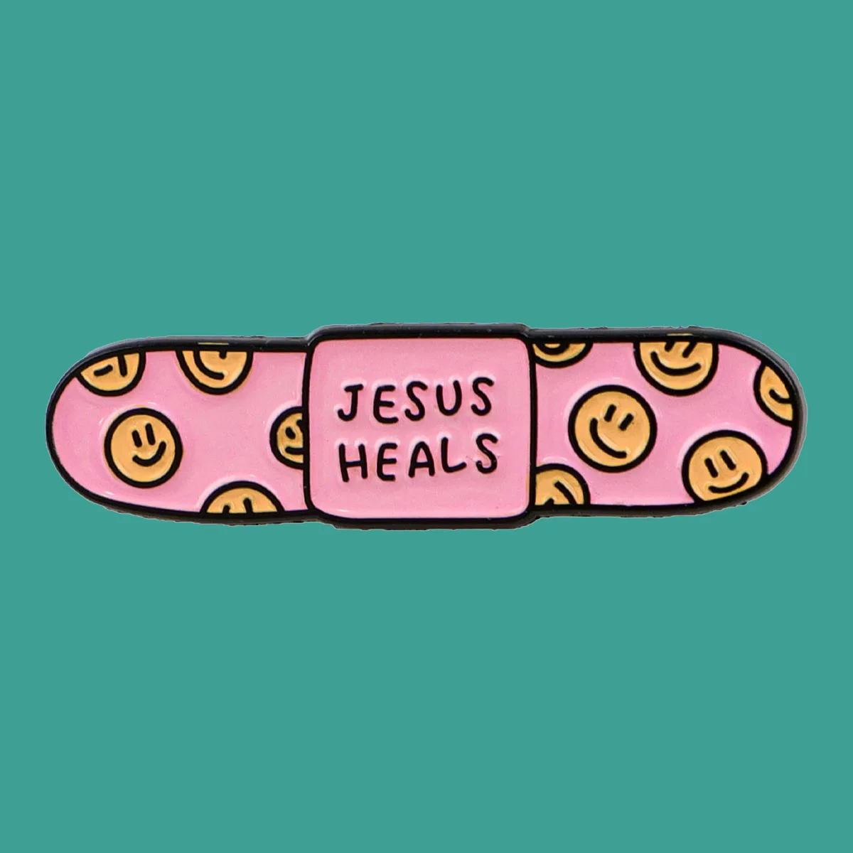 Jesus Heals Band-aid Enamel Pin Lapel Pins for Backpacks Cartoon Badges Cute Brooch for Clothes Jewelry Gifts for Friends