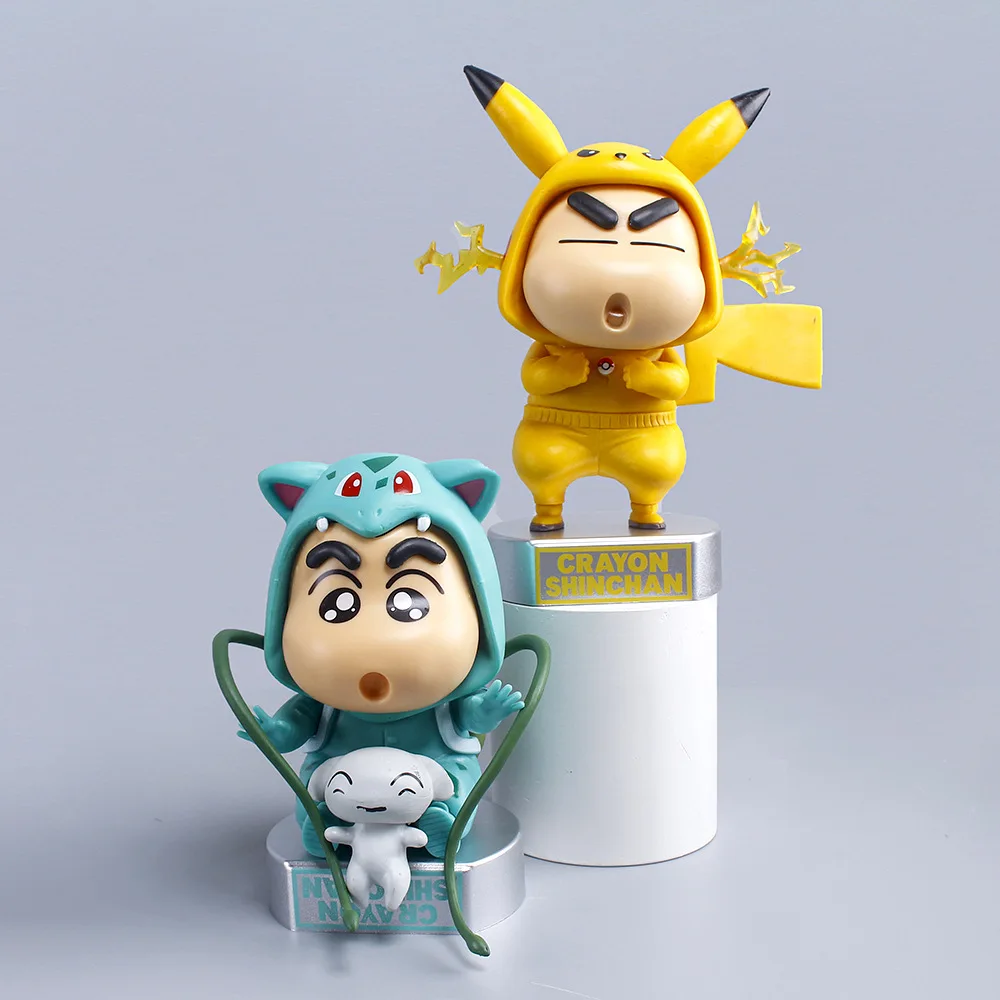 Anime Baru Crayon Shin-Chan Action Figure Cosplay Charmander Patung Dekorasi Mobil Model Boneka Mainan Anak-anak Hadiah Penggemar Aksesori