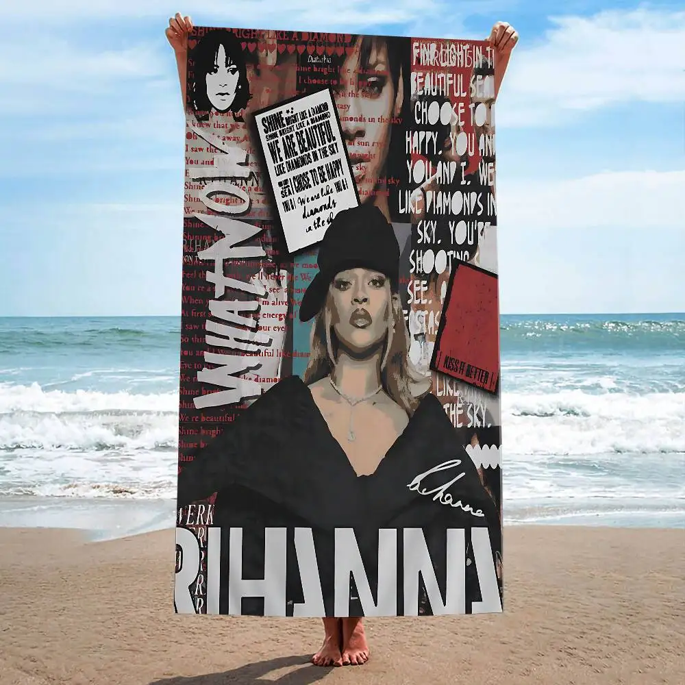Hot Singer R-RIHANNAS Bath Towel Microfiber Soft Water Absorbing Breathable For Girl Kids Decorative Cartoon Beach Towel
