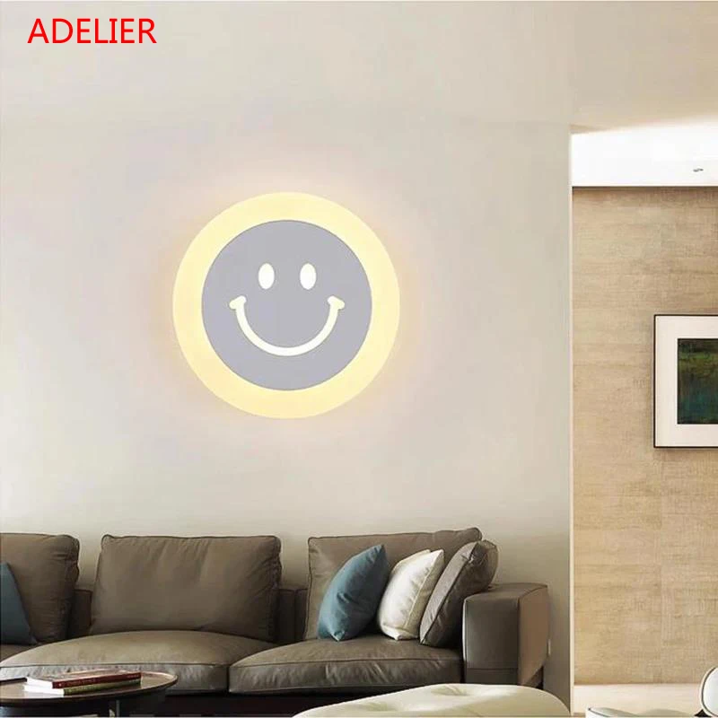 

Acrylic smiling face Wall lamps Home Decor Living Room Bedroom Bedside Children's Room Aisle LED Wall Light