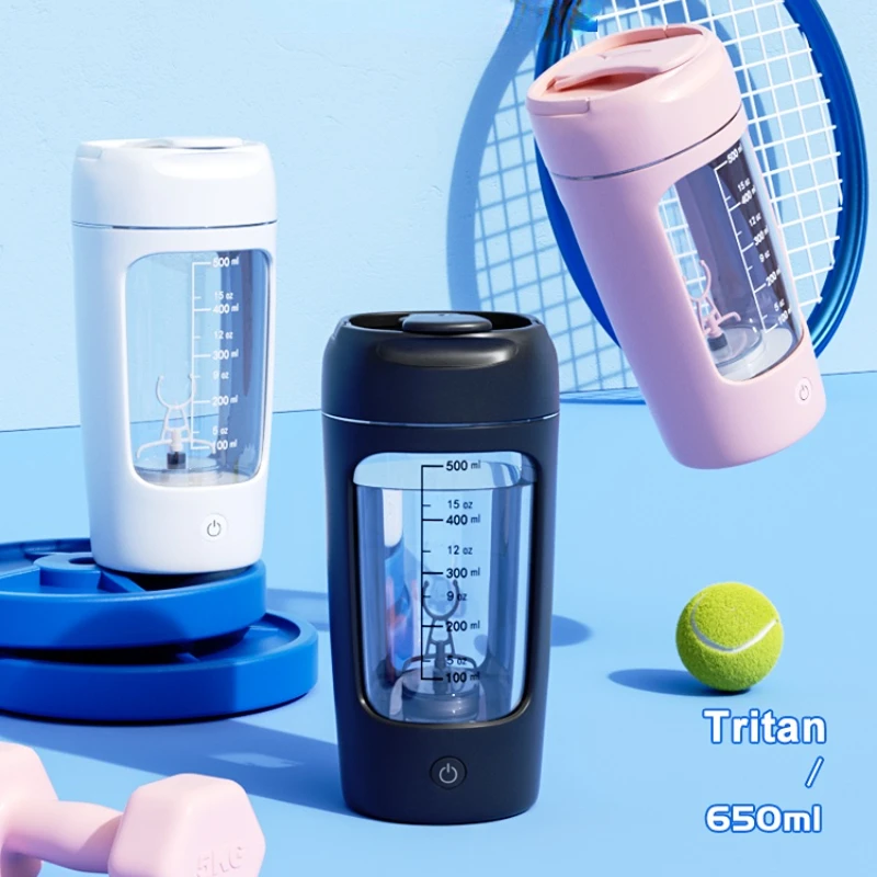 Portable Shake Cup for Fitness Sports, Electric Stirring, Charging Powder Box, Kitchen, Home, Portable Milk Shake Cup, Modern Si