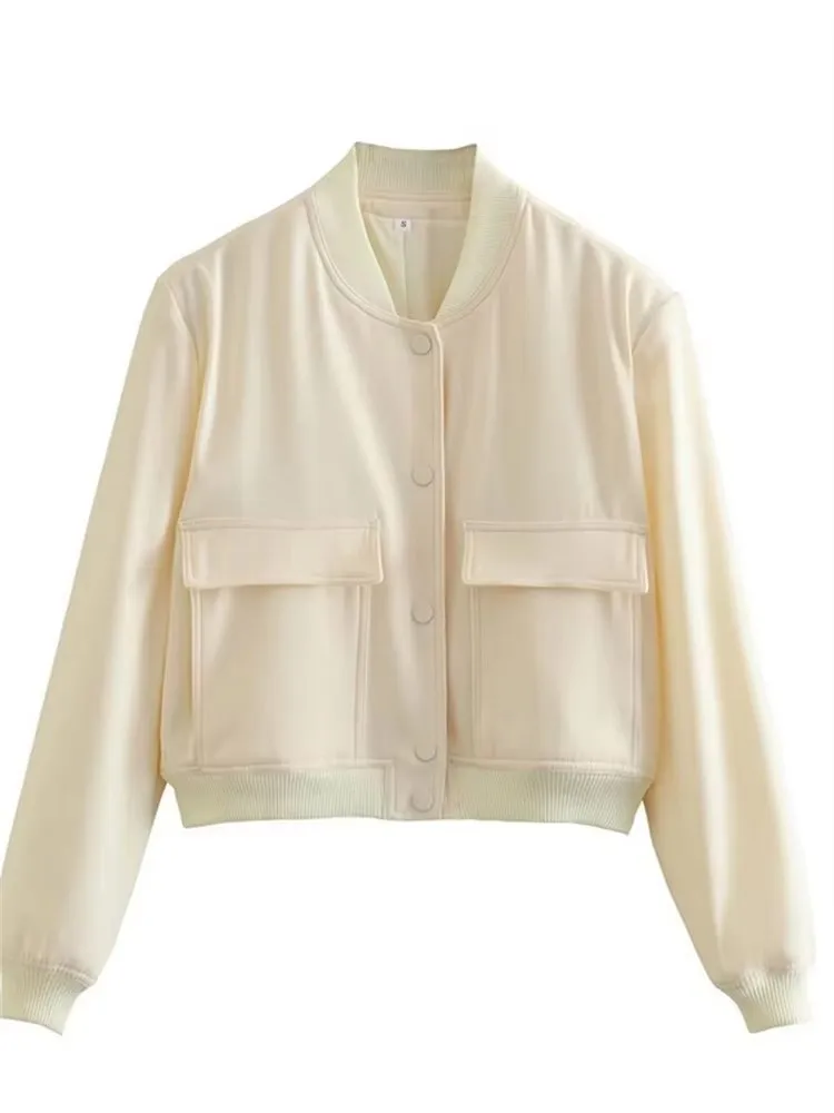 2025 Autumn Fashion Jackets Outwear For Women Pocket Patchwork Casual Long Sleeve Commute Tracksuit Female Jackets Coat