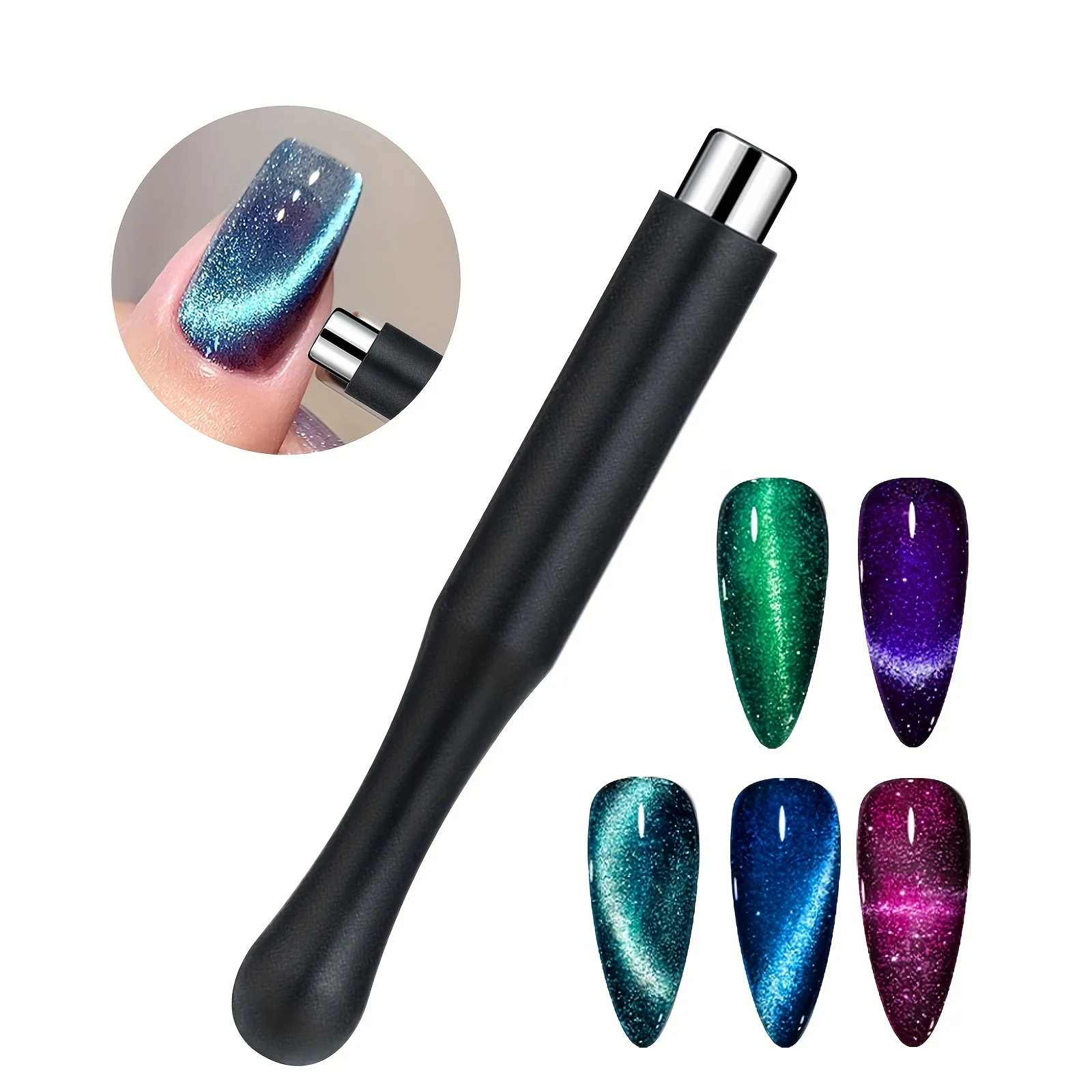 YIKOOLIN 8 pièces ensemble d'outils magnétiques pour ongles avec vernis Gel œil de chat magnétique pour bricolage Nail Art adapté à la maison Salon ou en Studio