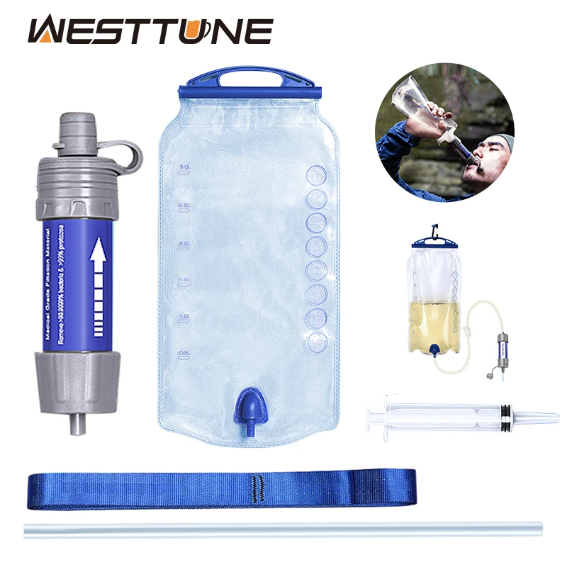 Outdoor Purification Water Filter Straw Camping Equipment Water Purifier Water Filtration System for Survival Emergency Supplies