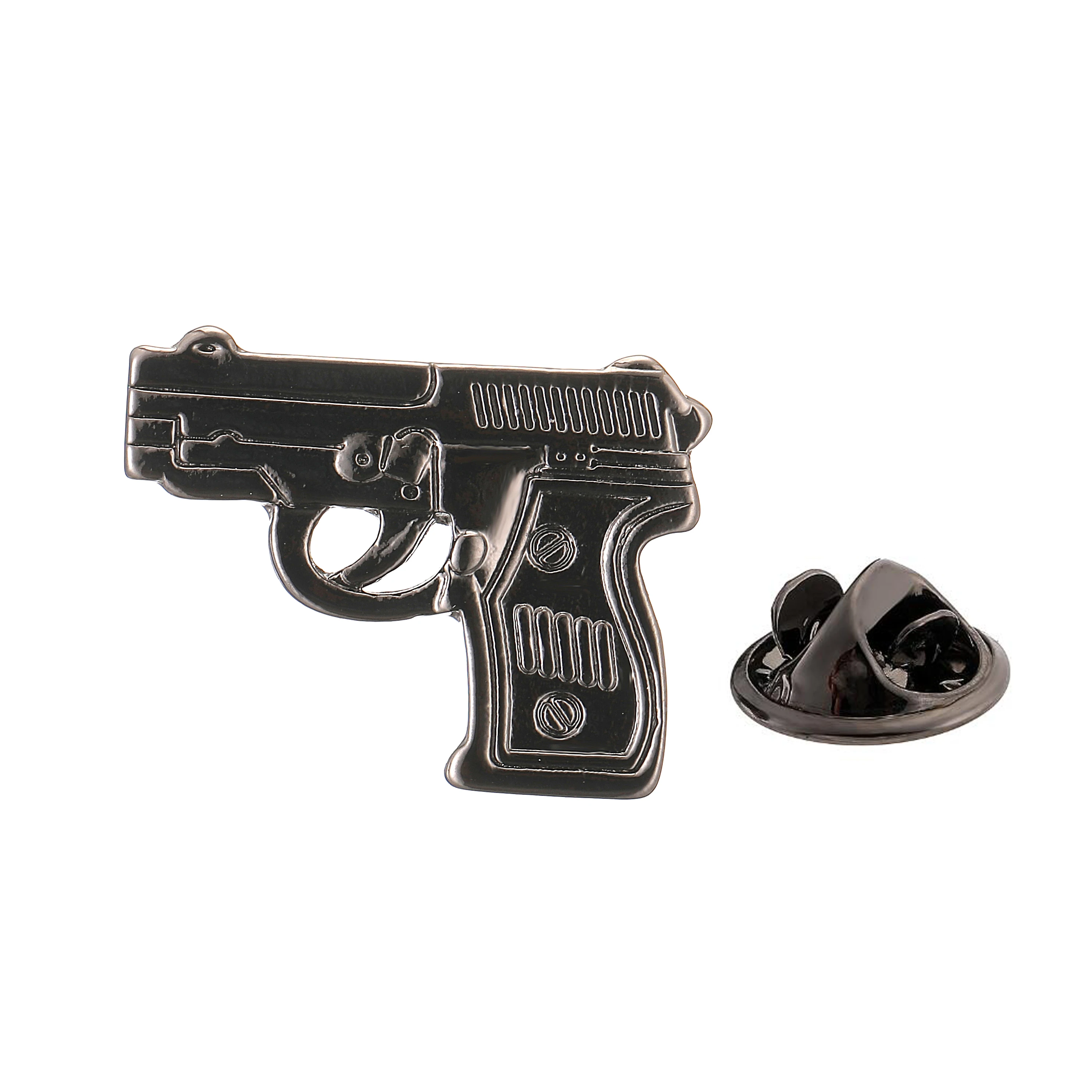 High quality pistol bullet dice playing card brooch fashionable men\'s lapel badge clip, factory direct wholesale