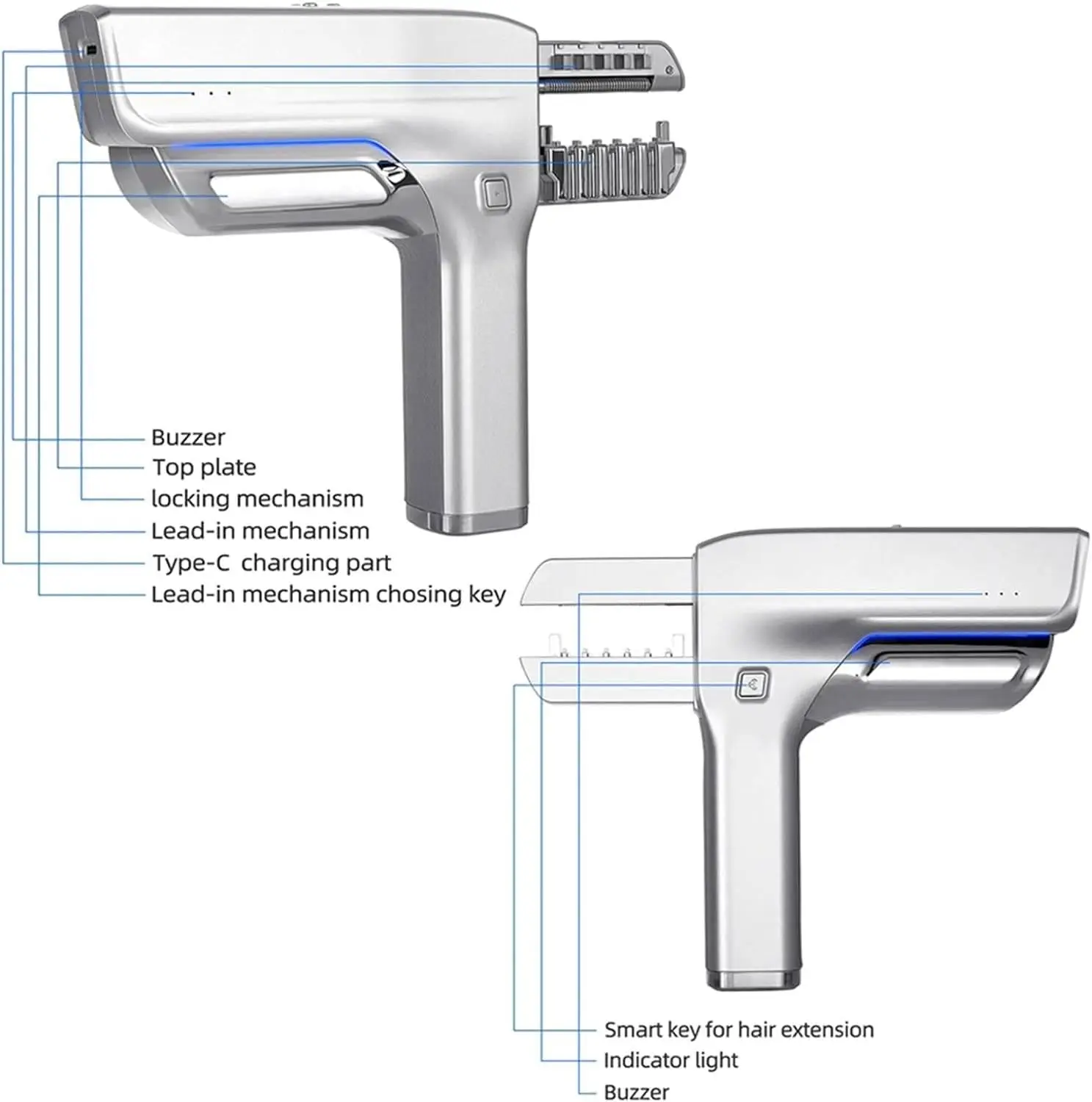 Original Manufacturer High Speed 6D - 3v Machine Electric Automatic  Invisible Hair Extension Tool for Professional Hair Salon