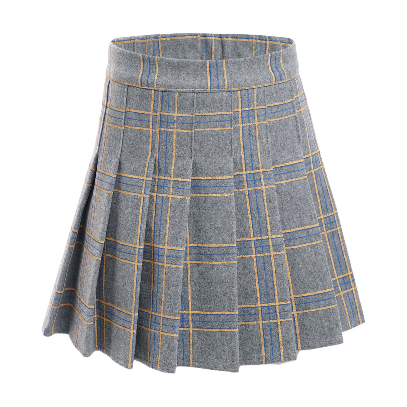 

Kids Girls Tartan Pleated Skirts Casual High Waist Built-in Shorts A-Line Plaid Miniskirt for Birthday Party Picnic Holiday