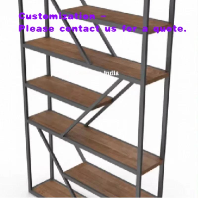 custom.Modern Double-Sided Adjustable Stainless Steel Metal Shelving Rack Bookcase Storage Display Use Superma