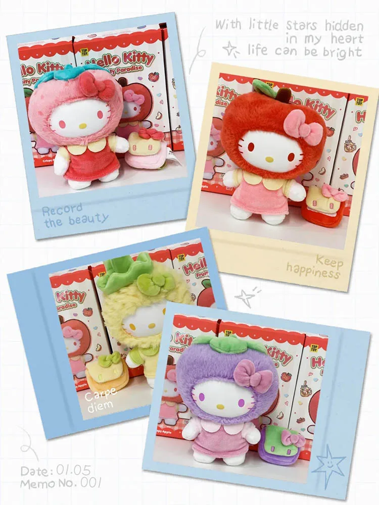 

Виниловая глухая коробка серии Hello Kitty Fruity Paradise, мини-набор виниловых фигурок, кавайный коллекционный декор для стола, ароматический подарок на тему фруктов