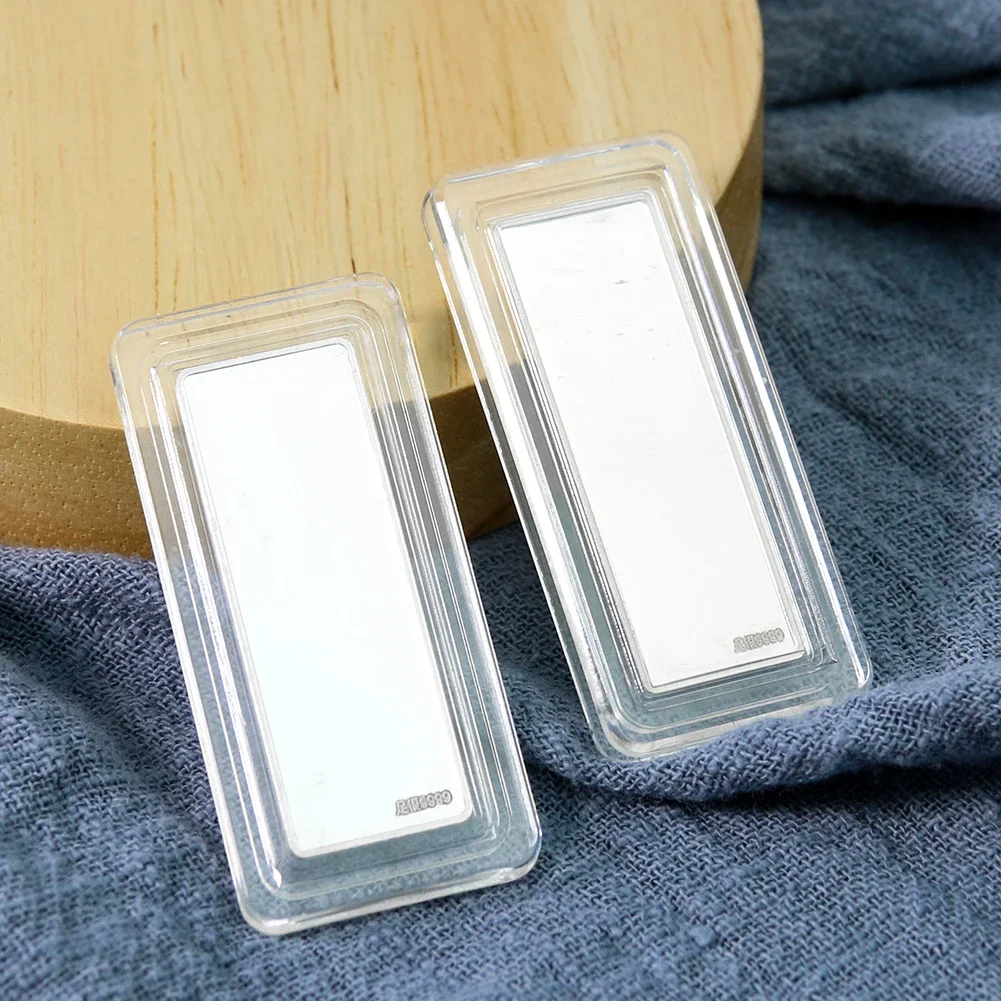 10g Pure Bar 9999 Raw Materials Investment Silver Color Bullion Collectible Earring Charms for Jewelry Making with Display Box