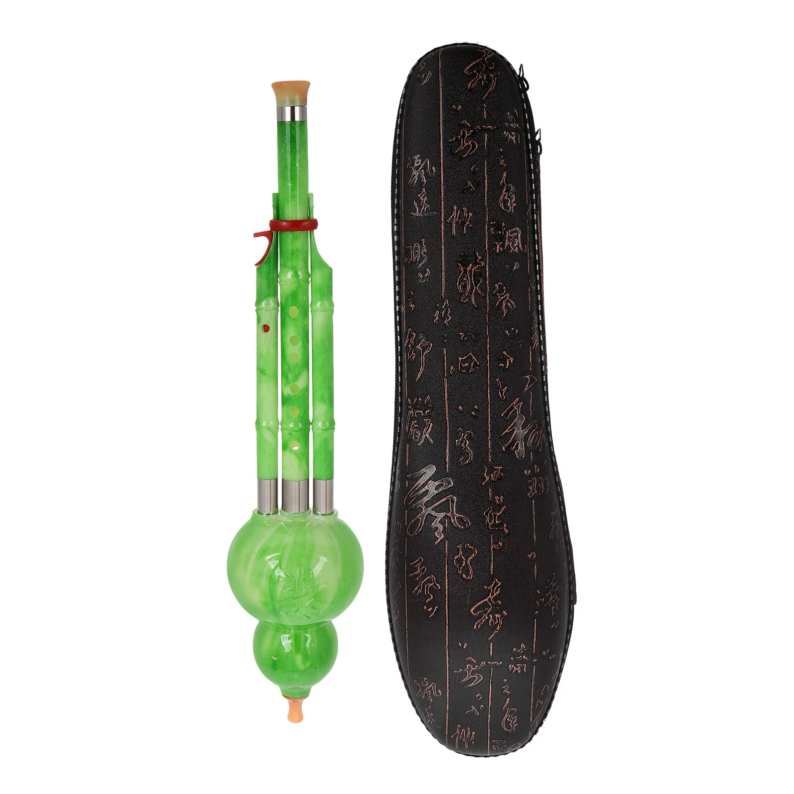 

C Key Hulusi Flute With Case Durable Resin Chinese Wind Instrument For Beginner Student Practice Gourd Cucurbit