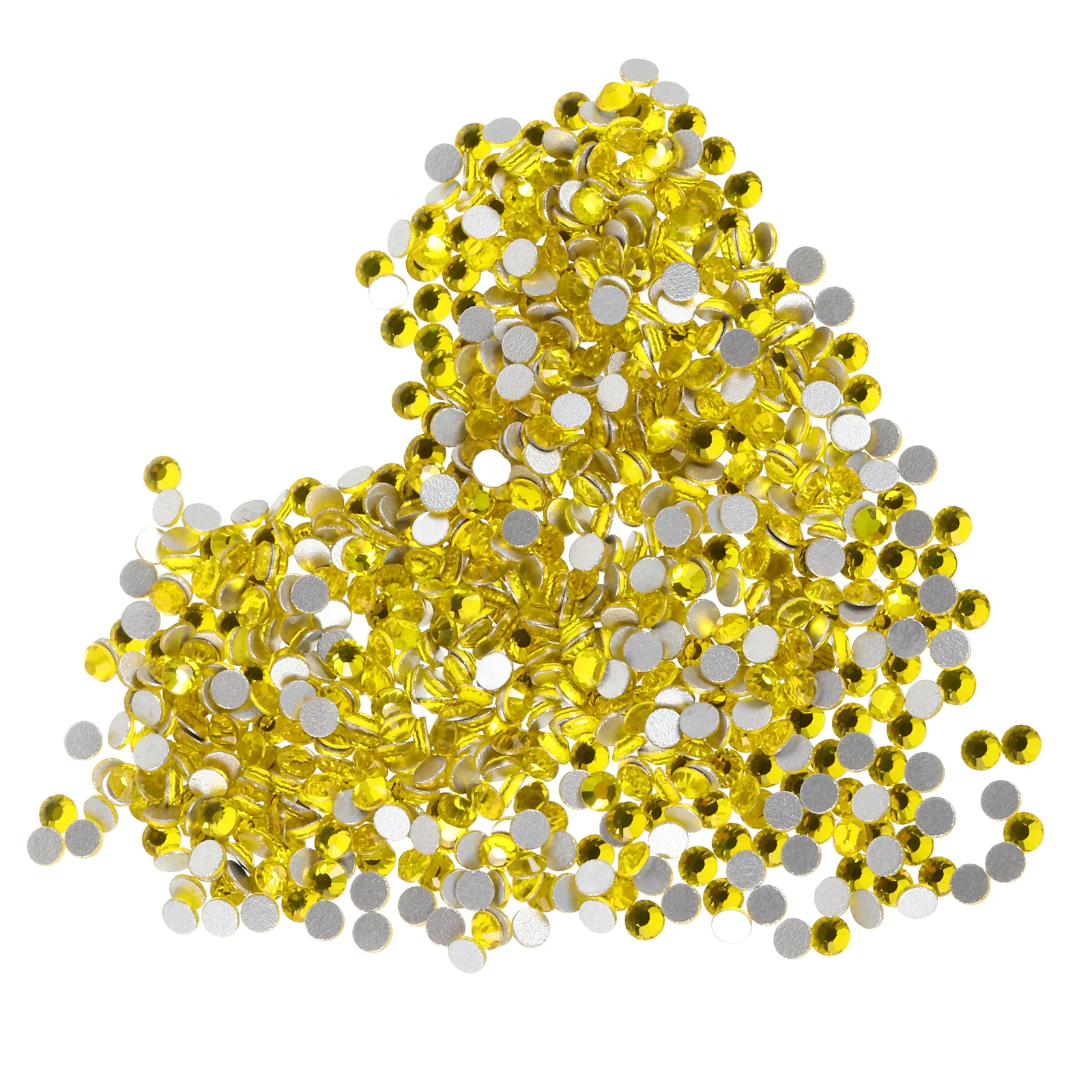 

2880pcs Crystal Glass Rhinestones Yellow SS10 2 7 2 9mm Flat Back Nail Gems for Acrylic Nails Jewelry Craft DIY