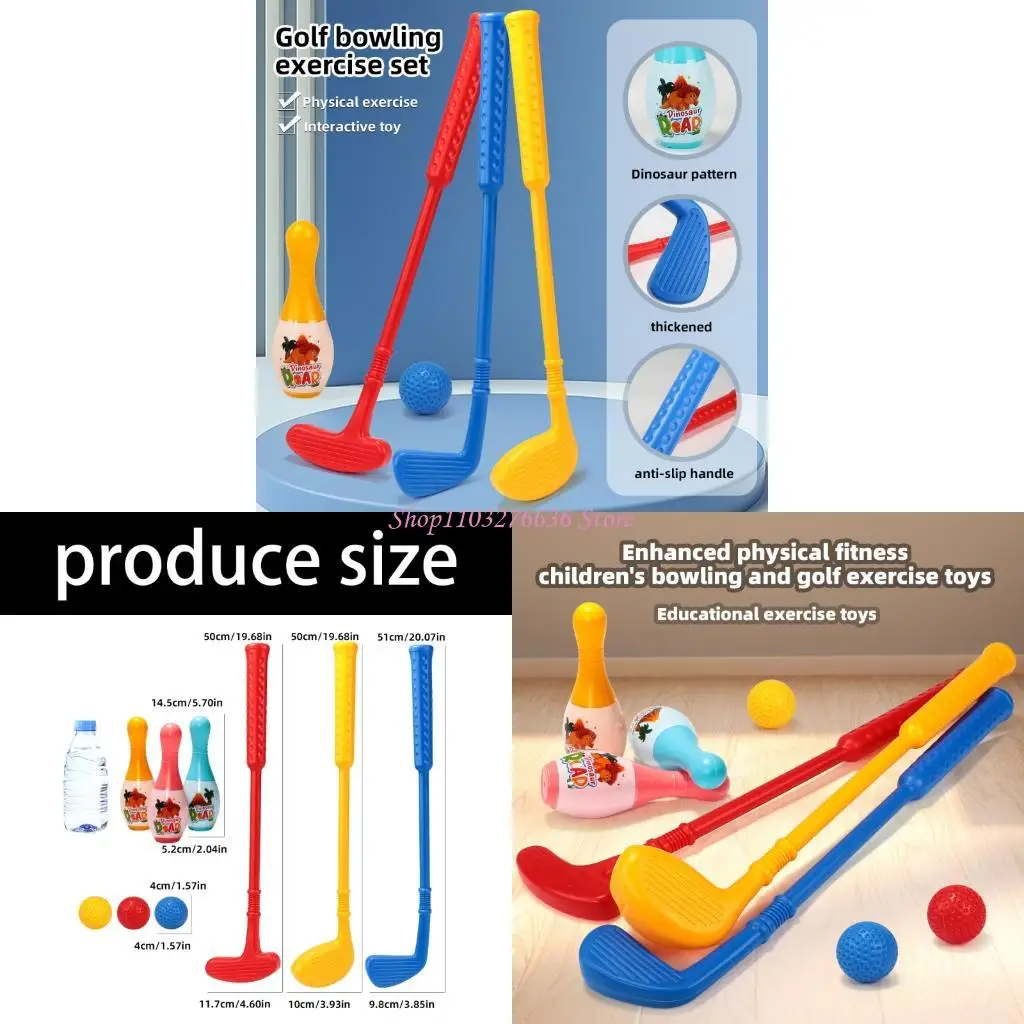 R6FD Safe Junior Golf Bowling Set พร้อมกอล์ฟคลับและบอลเพื่อความบันเทิงในร่ม