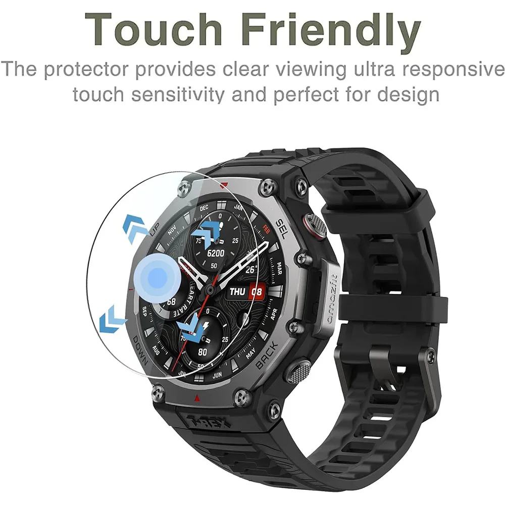 3PCS/lot Screen Protector Tempered Glass For Huami Amazfit T-rex 3 pro 48mm Protective Film T-Rex3 Anti-Scratch Clear HD 2.5D 9H view 2