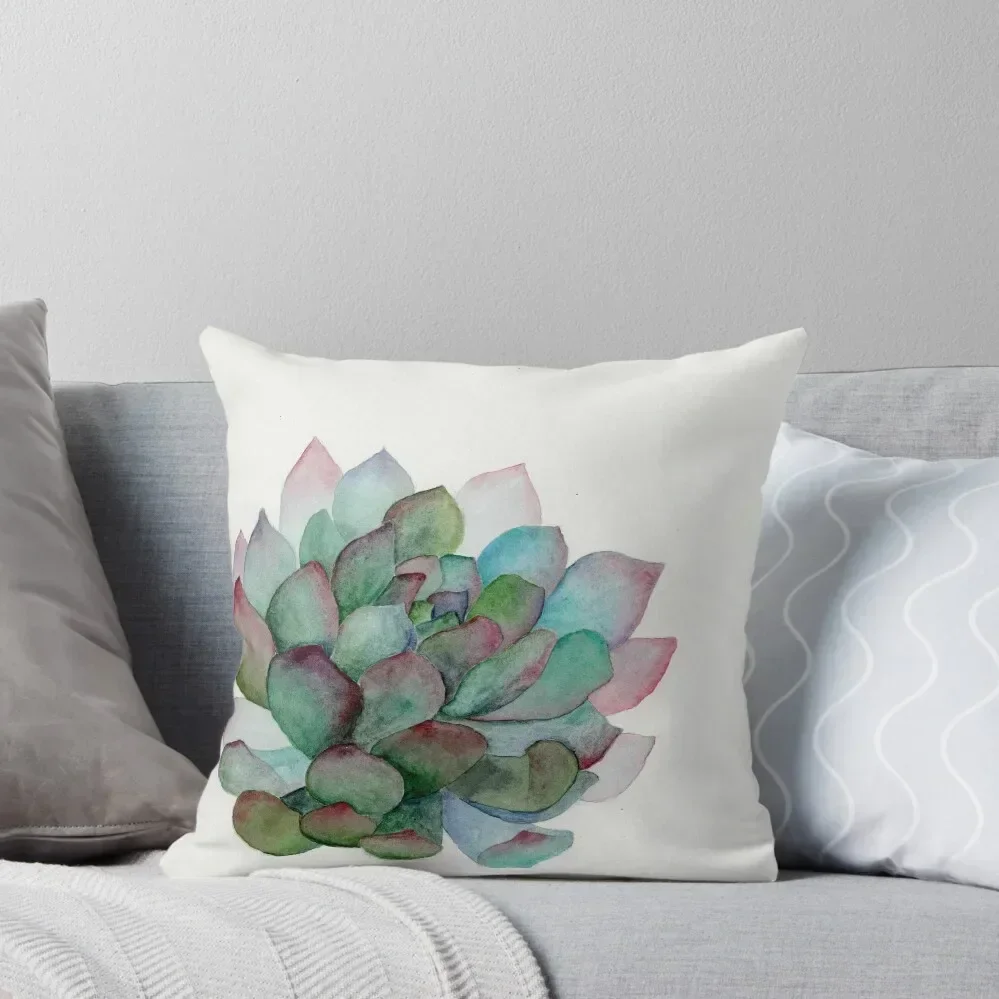 minimalist watercolor succulent Throw Pillow christmas ornaments 2025 Pillow Cases Decorative pillow