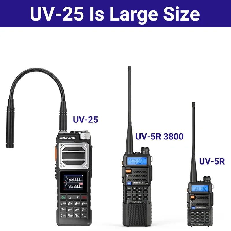 Baofeng-walkie-talkie UV-25 de largo alcance, Radio bidireccional de alta potencia, frecuencia de copia inalámbrica de tres bandas, NOAA tipo C, 10W