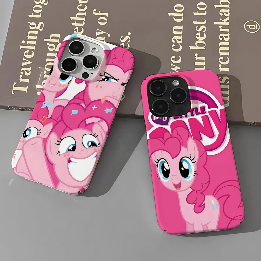 Cute Pink M-My Little Ponies Pinkies Phone Case for IPhone 16 15 14 13 12 11 Pro Max XS XR XSMax 6 7 8 Plus Glossy Hard PC Cover