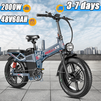 WALLKE H9 AWD Foldable Electric Bike 2000W Powerful Motor 48V60Ah Battery Ebike 20*4.0 inch Fat Tire AllTerrain Electric Bicycle