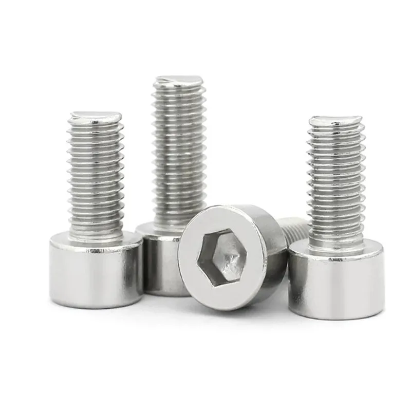 50Pcs 2#-56 4#-40 6#-32 8#-32  304 Stainless Steel UNC Socket Cap Head Screws Unknurled Smooth Cup Hex Socket Machine Screws