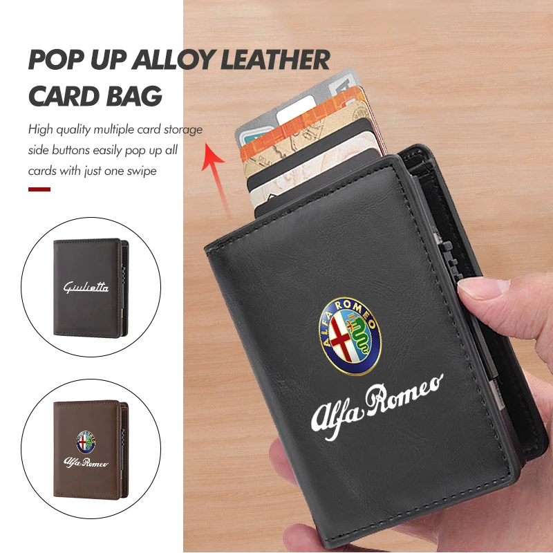 

2026 популярная автомобильная наклейка, кожаный кошелек на молнии, карман для монет, защитный чехол для Alfa Romeo 159 Giulietta Giulia 147 Mito 156 159