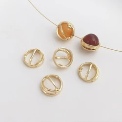 10Pcs Brass Half Beads Spacer Half Round Split Metal Balls Frame with 2 Hole for Diy Jewelry Making, Beading and Craft Projects