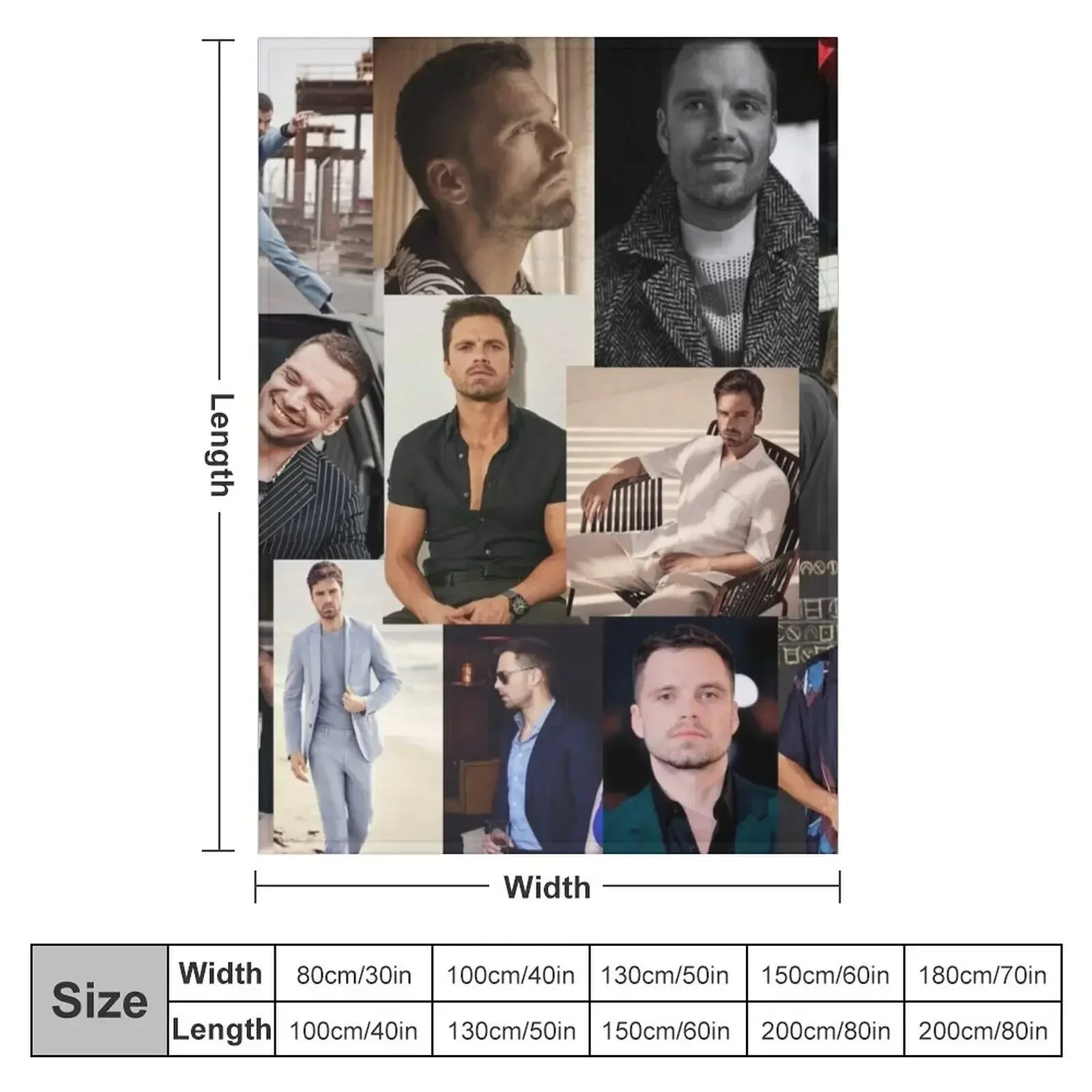 Sebastian stan collage Throw Blanket Giant Sofa Tourist Bed covers For Baby Blankets