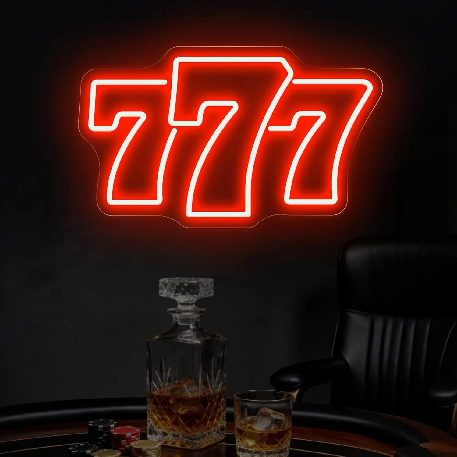 

Неоновая вывеска 777, настенный светильник, USB LED неоновая подсветка для бара, казино, игровой комнаты, спальни, декоративное неоновое освещение, персонализированный подарок, ночник