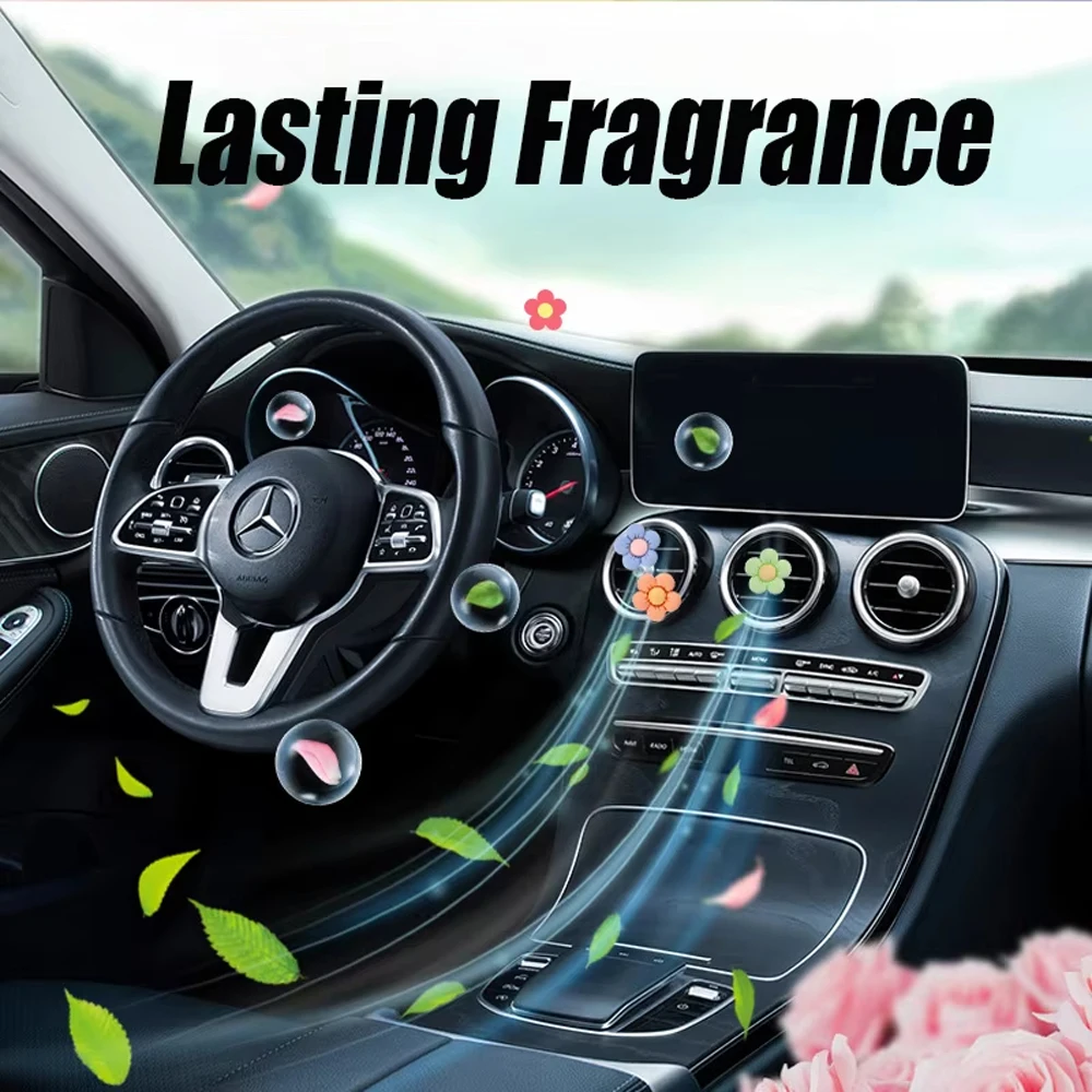 

6PCS macaron flower aromatherapy, with fragrance tablets, ins Hyuna cute flowers, used for car air outlet decoration