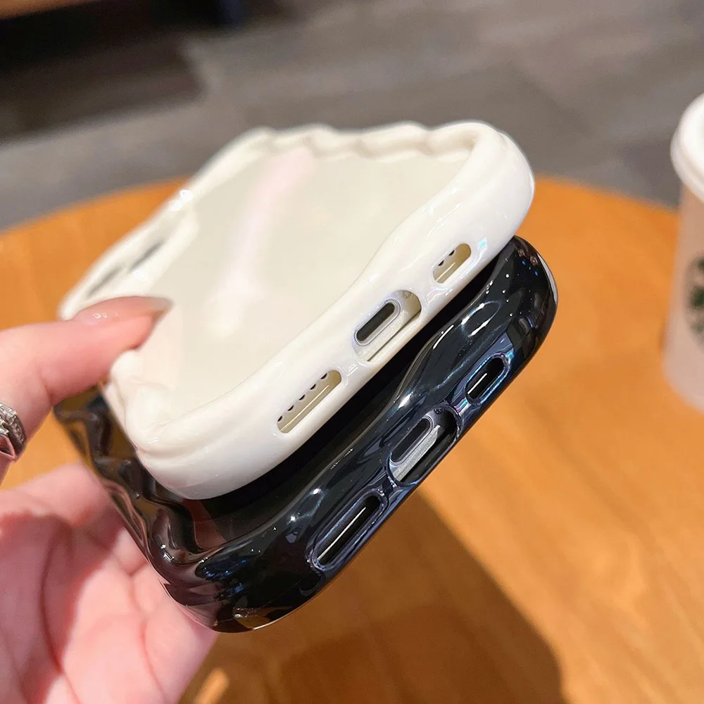 Прозрачный овальный чехол-бампер с вьющейся волной для iPhone 16, 15, 14, 13, 12, 11 Pro Max XR X XS SE 7, 8 15 Plus, мягкий силиконовый чехол Fundas