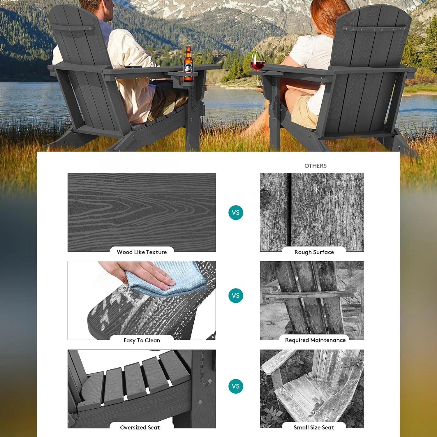 Zestaw dwóch składanych krzese – Outdoor Furniture Set With Fire Pit recenzja i cena