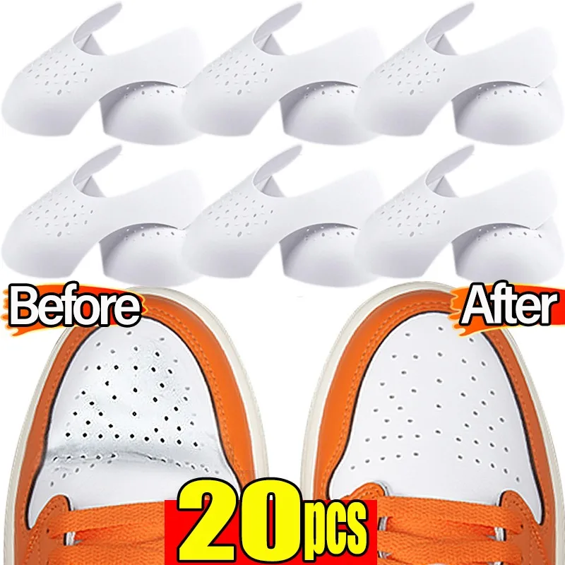 2/20PCS Crease Protector Shoe Anti Crease Bending Crack Toe Cap Support Shoe Stretcher Lightweight Keeping Shield Sneakers