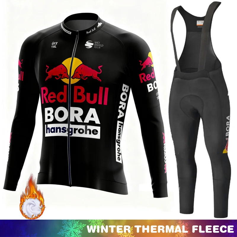 

Cycling Outfit 2026 Red Bull Winter Thermal Fleece Jersey Triathlon Bicycles Sets Termal Mens Men Road Bike Clothing Man Set Bib