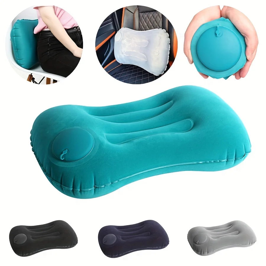 

Ergonomic Inflatable Pillow - Compressible Portable Neck Cushion, For Travel, , Office & Camping - Multifunctional, Comfortable,