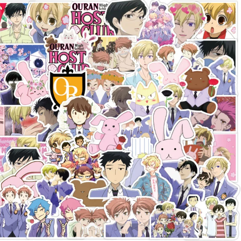 

10/30/50pcs New Japanese Comics Ouran High School Graffiti Waterproof Skateboard Travel Suitcase Phone Laptop Luggage Girl Toy