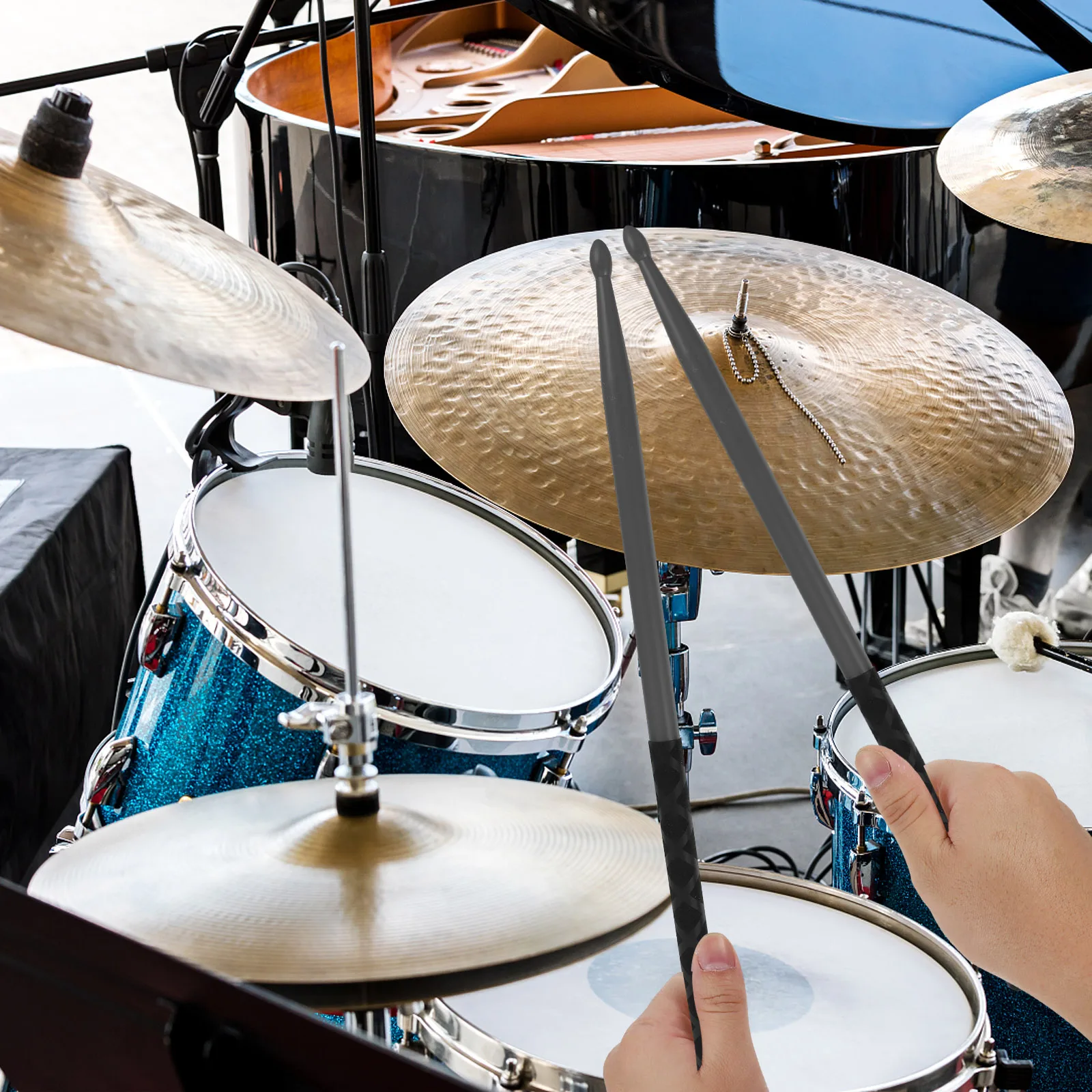 

3Pairs Drum Sticks Practice Percussion Nylon Non-Skid Covers Durable Comfortable Grip Lightweight Adult Beginner Jazz
