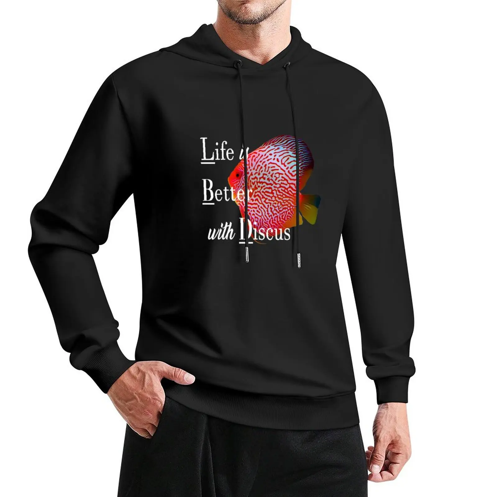 

Discus Fish Pullover Hoodie male clothes tracksuit