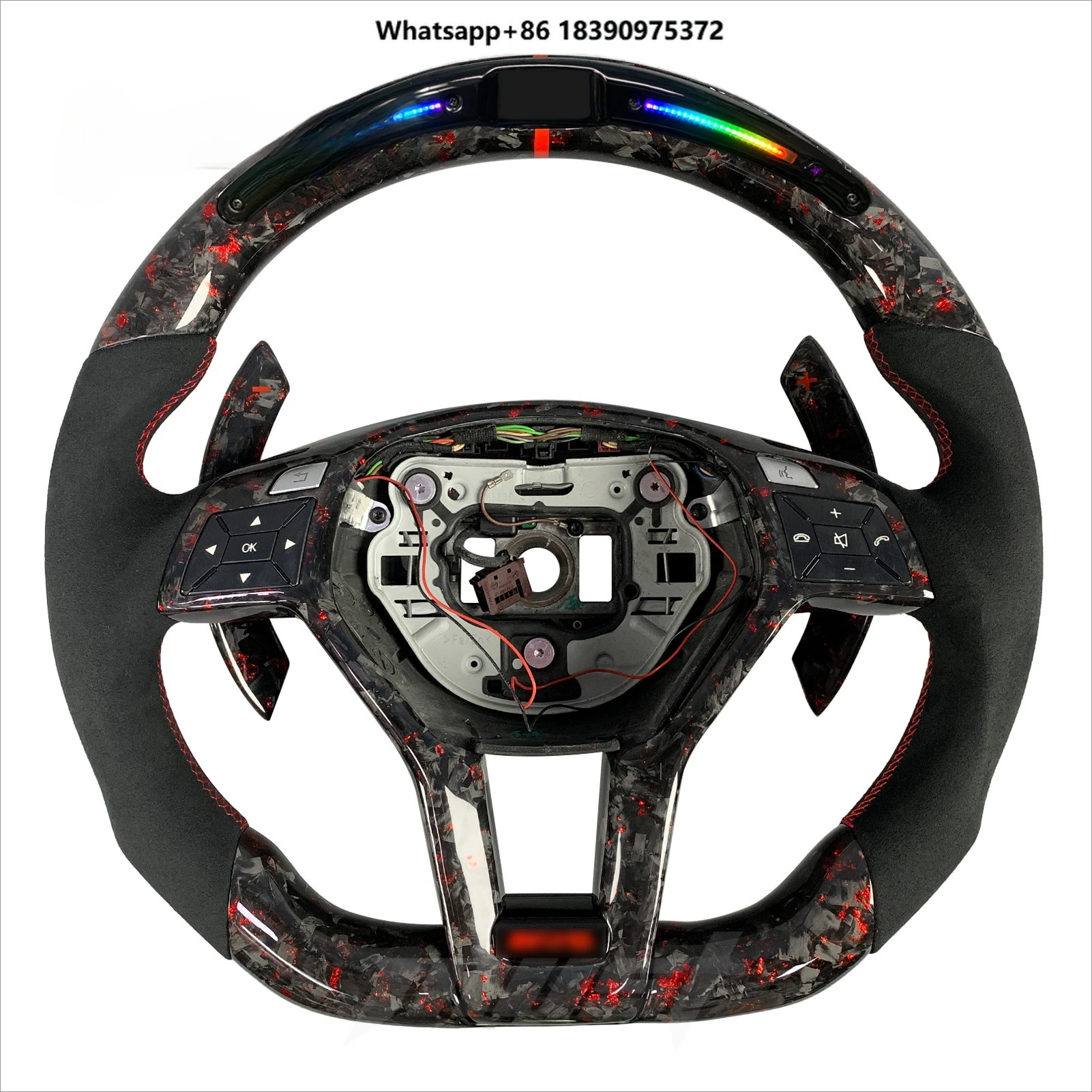 Custom Forged Carbon Fiber LED Steering Wheel for W204 W212 2011-2015 CLA GLA 45 C63 CLS63 E550  R231 SL SLK350