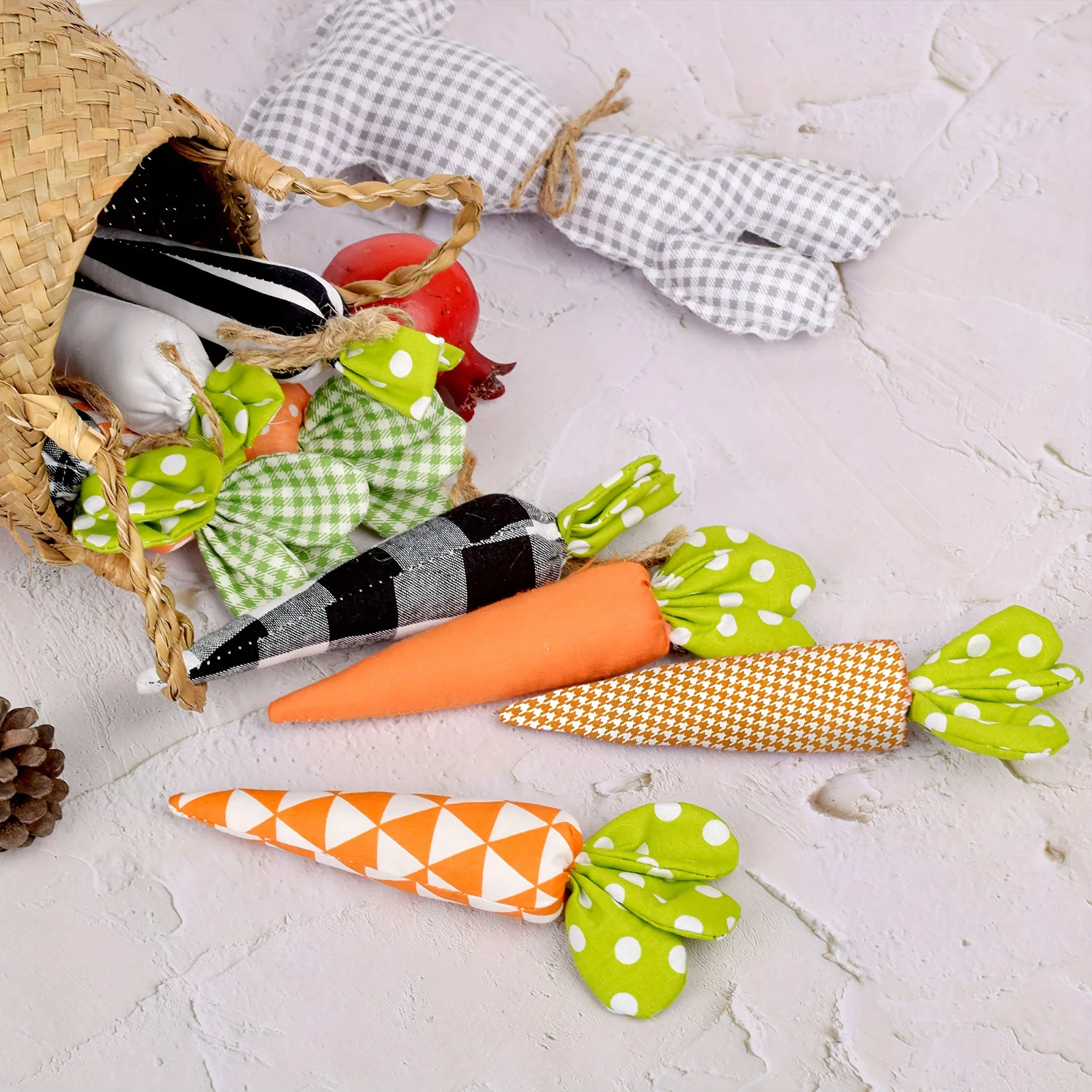 

2025 Easter Simulated Carrot Ornament 5pcs Fabric Carrot Decoration Ornaments For Easter Party Cute Festival Home Decor Props