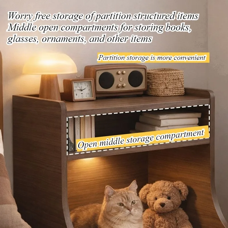 People and pets Simple wireless bedside table Dual-purpose bedroom storage Household kennel Bedside table Cat pet with drawer