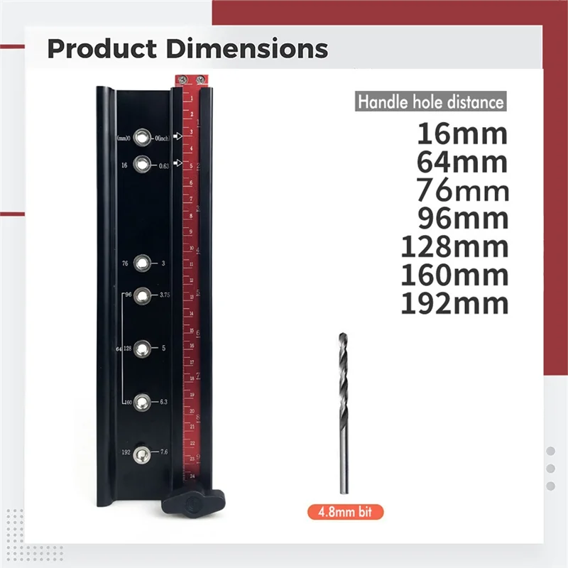 

ABGH-Drill Guide Punch Locator Handle Open Hole Locator Woodworking Drilling Locator For Cabinet Handles And Pulls Hole Punch