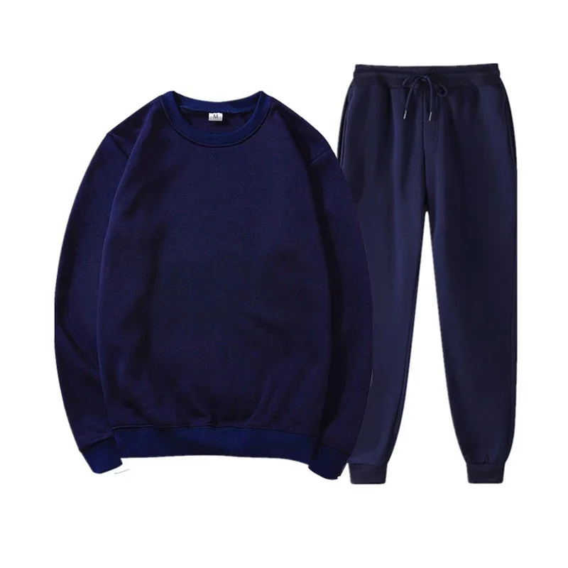 

2024 New casual sports classic embroidered suit men's round neck jacket leggings trousers pure cotton cardigan sweater matching