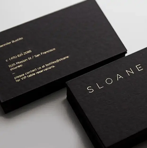 200PCS Custom Luxury Brand Name Gold Foil Printing Logo gold edges White Paper Visiting Business Card