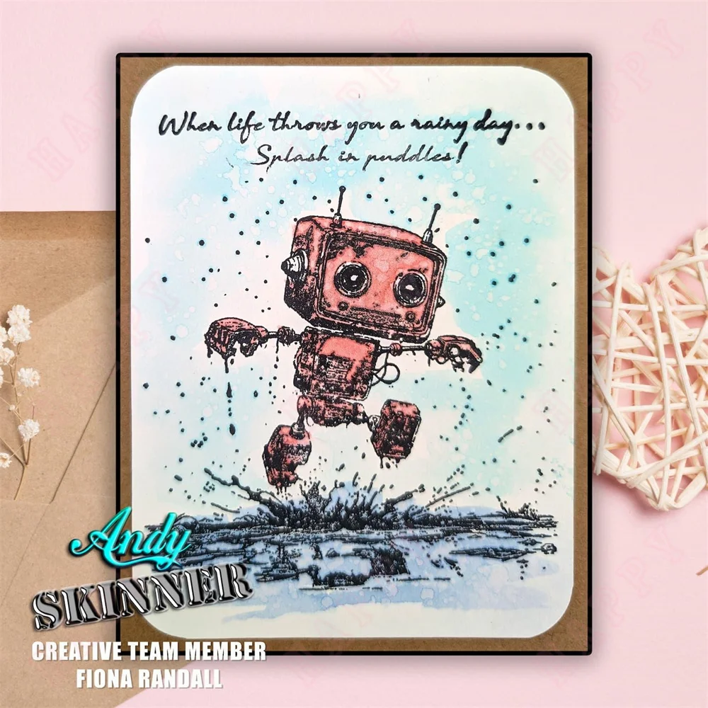 Stamp New 2024 Rainy Day Stamp Silicone Stamps DIY Robot Scrapbooking Molds Decoration Embossed Paper Card Craft Template