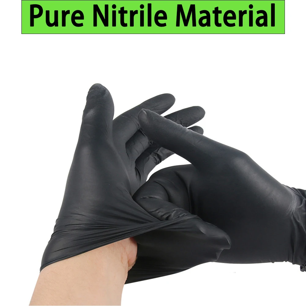 Black Disposable Nitrile Gloves Latex & Powder Free for Tattooing ManicuresSalon Cleaning Disposable Food Working Latex Glove