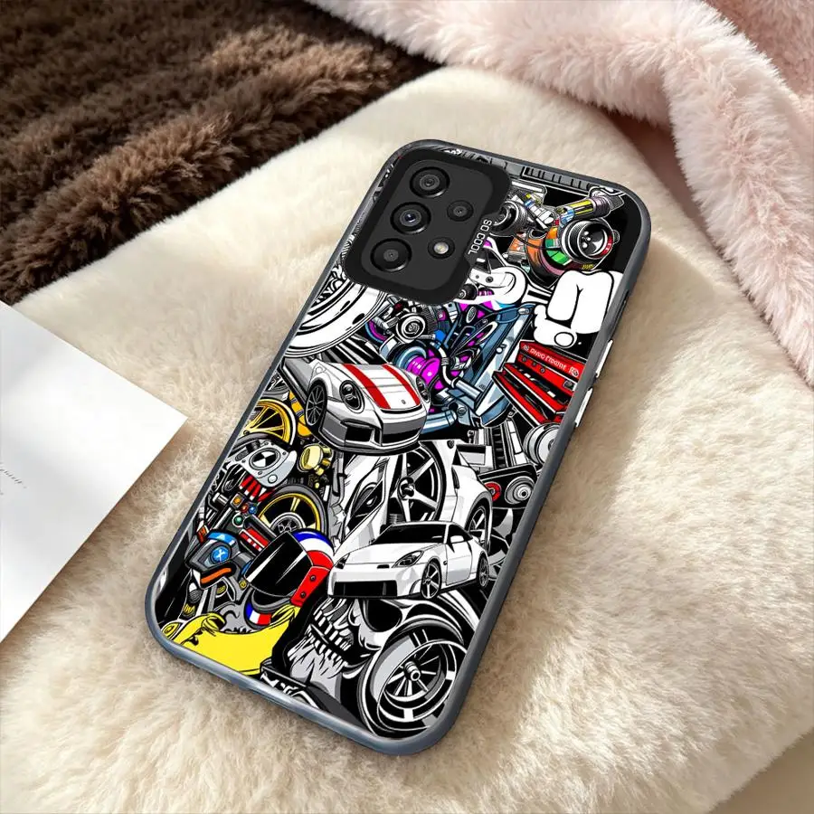 Car Modification Element Cool Case for Samsung Galaxy A23 A71 A17 A52 A54 A14 A56 A16 A34 A12 A25 A73 A32 A36 A72 A13 Phone