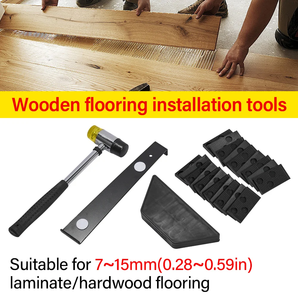 

Wood Laminate Flooring Installation Tool Floor Fitting Kit with 20pcs Spacers Flooring Tool Set DIY Home Installation Hand Tool