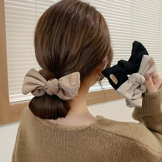 Nowe Bowknot elastyczne Scrunchies Bow Hairbands kobiety kucyk Holder gumki do włosów gumka do włosów gumowe opaski na głowę akcesoria do włosów